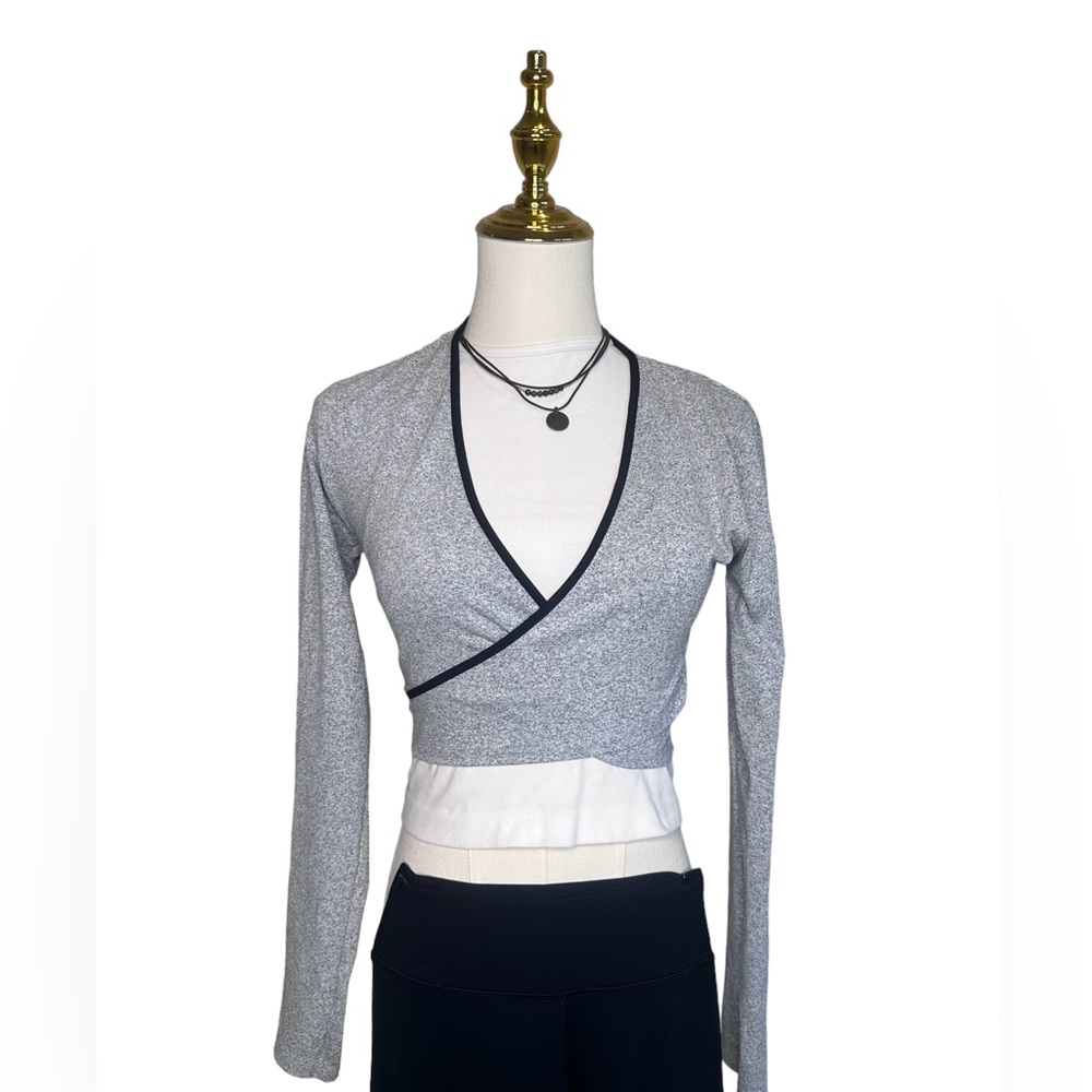 Zara crop top long sleeve gray size S